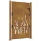 vidaXL Gartentor 105x155 cm Cortenstahl Gras-Design vidaXL Gartentor 105x155 cm Cortenstahl Gras-Design