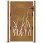 vidaXL Gartentor 105x155 cm Cortenstahl Gras-Design vidaXL Gartentor 105x155 cm Cortenstahl Gras-Design