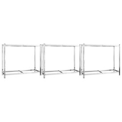 vidaXL Reifenregale mit 2 Böden 3 Stk. Silbern 110x40x110 cm Stahl