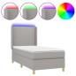 vidaXL Boxspringbett mit Matratze & LED Hellgrau 90x190 cm Stoff vidaXL Boxspringbett mit Matratze & LED Hellgrau 90x190 cm Stoff