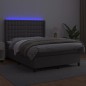 vidaXL Boxspringbett mit Matratze & LED Grau 140x200 cm Kunstleder vidaXL Boxspringbett mit Matratze & LED Grau 140x200 cm Kunstleder