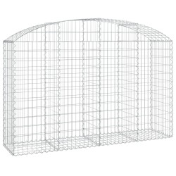 vidaXL Gabione mit Hochbogen 200x50x120/140 cm Verzinktes Eisen