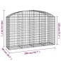 vidaXL Gabione mit Hochbogen 200x50x120/140 cm Verzinktes Eisen vidaXL Gabione mit Hochbogen 200x50x120/140 cm Verzinktes Eisen