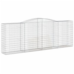 vidaXL Gabione mit Hochbogen 400x50x140/160 cm Verzinktes Eisen