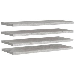 vidaXL Schweberegale 4 Stk. Betongrau 90x23,5x3,8 cm MDF