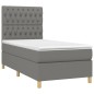 vidaXL Boxspringbett mit Matratze & LED Dunkelgrau 90x190 cm Stoff vidaXL Boxspringbett mit Matratze & LED Dunkelgrau 90x190 cm Stoff