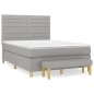 vidaXL Boxspringbett mit Matratze Hellgrau 140x190 cm Stoff vidaXL Boxspringbett mit Matratze Hellgrau 140x190 cm Stoff
