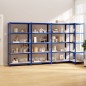 vidaXL Regale mit 5 Böden 4 Stk. Blau Stahl & Holzwerkstoff vidaXL Regale mit 5 Böden 4 Stk. Blau Stahl & Holzwerkstoff