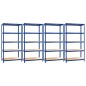 vidaXL Regale mit 5 Böden 4 Stk. Blau Stahl & Holzwerkstoff vidaXL Regale mit 5 Böden 4 Stk. Blau Stahl & Holzwerkstoff