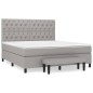 vidaXL Boxspringbett mit Matratze Hellgrau 160x200 cm Stoff vidaXL Boxspringbett mit Matratze Hellgrau 160x200 cm Stoff