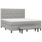 vidaXL Boxspringbett mit Matratze Hellgrau 160x200 cm Stoff vidaXL Boxspringbett mit Matratze Hellgrau 160x200 cm Stoff