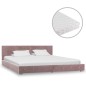 Bett mit Matratze Rosa Samt 160×200 cm Bett mit Matratze Rosa Samt 160×200 cm