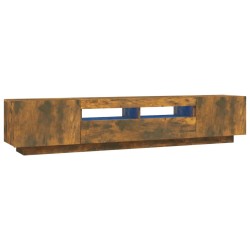vidaXL 2-tlg. TV-Schrank-Set LED-Leuchten Räuchereiche Holzwerkstoff
