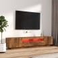 vidaXL 2-tlg. TV-Schrank-Set LED-Leuchten Räuchereiche Holzwerkstoff vidaXL 2-tlg. TV-Schrank-Set LED-Leuchten Räuchereiche Holzwerkstoff