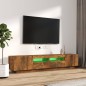 vidaXL 2-tlg. TV-Schrank-Set LED-Leuchten Räuchereiche Holzwerkstoff vidaXL 2-tlg. TV-Schrank-Set LED-Leuchten Räuchereiche Holzwerkstoff