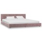 Bett mit Matratze Rosa Samt 160×200 cm Bett mit Matratze Rosa Samt 160×200 cm