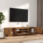 vidaXL 2-tlg. TV-Schrank-Set LED-Leuchten Räuchereiche Holzwerkstoff vidaXL 2-tlg. TV-Schrank-Set LED-Leuchten Räuchereiche Holzwerkstoff