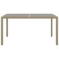 vidaXL Gartentisch 150x90x75 cm Hartglas und Poly Rattan Beige vidaXL Gartentisch 150x90x75 cm Hartglas und Poly Rattan Beige