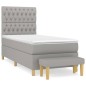 vidaXL Boxspringbett mit Matratze Hellgrau 100x200 cm Stoff vidaXL Boxspringbett mit Matratze Hellgrau 100x200 cm Stoff
