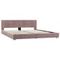 Bett mit Matratze Rosa Samt 160×200 cm Bett mit Matratze Rosa Samt 160×200 cm