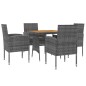 vidaXL 5-tlg. Garten-Essgruppe Poly Rattan Grau vidaXL 5-tlg. Garten-Essgruppe Poly Rattan Grau