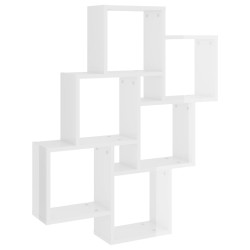 vidaXL Würfelregal Hochglanz-Weiß 78x15x93 cm Holzwerkstoff