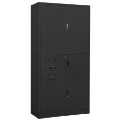 vidaXL Büroschrank Anthrazit 90x40x180 cm Stahl 