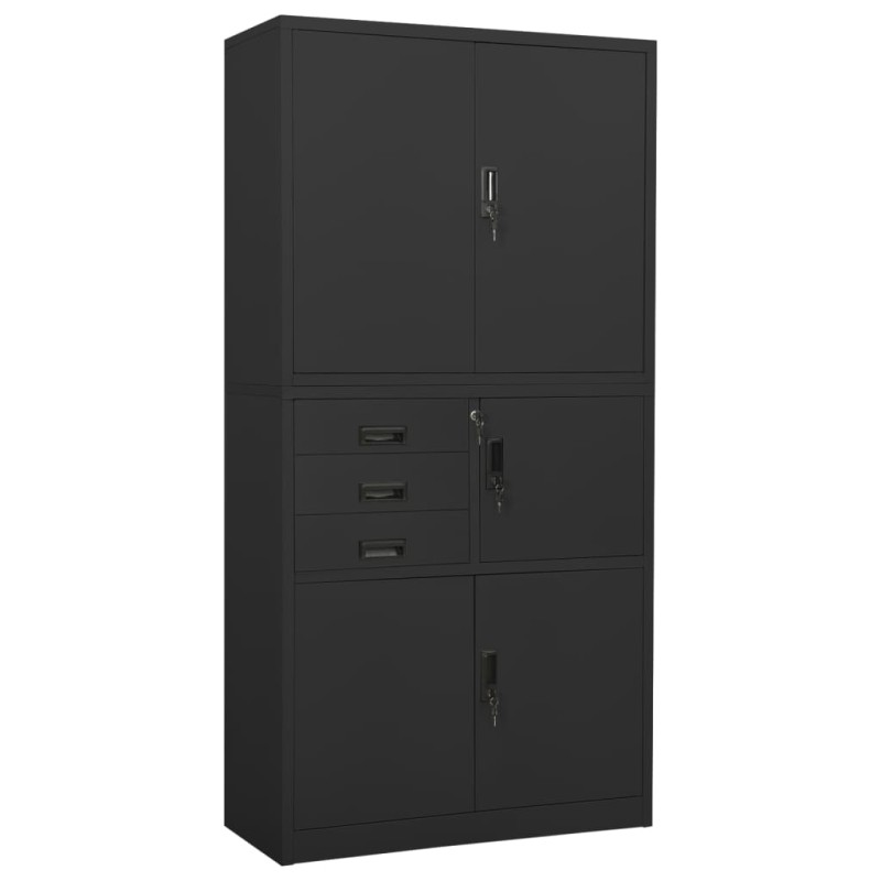 vidaXL Büroschrank Anthrazit 90x40x180 cm Stahl vidaXL Büroschrank Anthrazit 90x40x180 cm Stahl