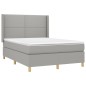 vidaXL Boxspringbett mit Matratze & LED Hellgrau 140x190 cm Stoff vidaXL Boxspringbett mit Matratze & LED Hellgrau 140x190 cm Stoff