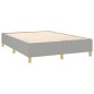 vidaXL Boxspringbett mit Matratze & LED Hellgrau 140x190 cm Stoff vidaXL Boxspringbett mit Matratze & LED Hellgrau 140x190 cm Stoff