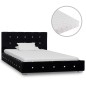 Bett mit Matratze Schwarz Samt 90x200 cm Bett mit Matratze Schwarz Samt 90x200 cm