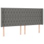 vidaXL Boxspringbett mit Matratze & LED Dunkelgrau 200x200 cm Stoff vidaXL Boxspringbett mit Matratze & LED Dunkelgrau 200x200 cm Stoff