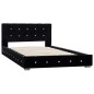 Bett mit Matratze Schwarz Samt 90x200 cm Bett mit Matratze Schwarz Samt 90x200 cm