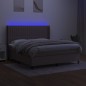 vidaXL Boxspringbett mit Matratze & LED Taupe 180x200 cm Stoff vidaXL Boxspringbett mit Matratze & LED Taupe 180x200 cm Stoff