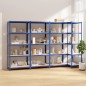 vidaXL Regale mit 5 Böden 4 Stk. Blau Stahl & Holzwerkstoff vidaXL Regale mit 5 Böden 4 Stk. Blau Stahl & Holzwerkstoff