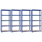 vidaXL Regale mit 5 Böden 4 Stk. Blau Stahl & Holzwerkstoff vidaXL Regale mit 5 Böden 4 Stk. Blau Stahl & Holzwerkstoff