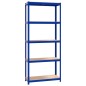 vidaXL Regale mit 5 Böden 4 Stk. Blau Stahl & Holzwerkstoff vidaXL Regale mit 5 Böden 4 Stk. Blau Stahl & Holzwerkstoff