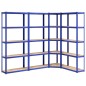 vidaXL Regale mit 5 Böden 4 Stk. Blau Stahl & Holzwerkstoff vidaXL Regale mit 5 Böden 4 Stk. Blau Stahl & Holzwerkstoff