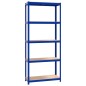 vidaXL Regale mit 5 Böden 4 Stk. Blau Stahl & Holzwerkstoff vidaXL Regale mit 5 Böden 4 Stk. Blau Stahl & Holzwerkstoff
