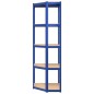 vidaXL Regale mit 5 Böden 4 Stk. Blau Stahl & Holzwerkstoff vidaXL Regale mit 5 Böden 4 Stk. Blau Stahl & Holzwerkstoff