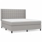 vidaXL Boxspringbett mit Matratze Hellgrau 180x200 cm Stoff vidaXL Boxspringbett mit Matratze Hellgrau 180x200 cm Stoff