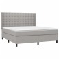 vidaXL Boxspringbett mit Matratze Hellgrau 180x200 cm Stoff vidaXL Boxspringbett mit Matratze Hellgrau 180x200 cm Stoff