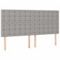 vidaXL Boxspringbett mit Matratze Hellgrau 180x200 cm Stoff vidaXL Boxspringbett mit Matratze Hellgrau 180x200 cm Stoff