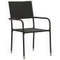 vidaXL 3-tlg. Garten-Essgruppe Poly Rattan Schwarz vidaXL 3-tlg. Garten-Essgruppe Poly Rattan Schwarz