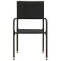 vidaXL 3-tlg. Garten-Essgruppe Poly Rattan Schwarz vidaXL 3-tlg. Garten-Essgruppe Poly Rattan Schwarz