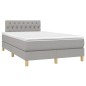 vidaXL Boxspringbett mit Matratze & LED Hellgrau 120x200 cm Stoff vidaXL Boxspringbett mit Matratze & LED Hellgrau 120x200 cm Stoff