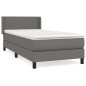 vidaXL Boxspringbett mit Matratze Grau 80x200 cm Kunstleder vidaXL Boxspringbett mit Matratze Grau 80x200 cm Kunstleder