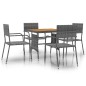 vidaXL 5-tlg. Garten-Essgruppe Poly Rattan Grau vidaXL 5-tlg. Garten-Essgruppe Poly Rattan Grau