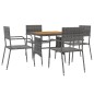 vidaXL 5-tlg. Garten-Essgruppe Poly Rattan Grau vidaXL 5-tlg. Garten-Essgruppe Poly Rattan Grau