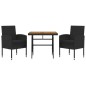 vidaXL 3-tlg. Garten-Essgruppe Poly Rattan Schwarz vidaXL 3-tlg. Garten-Essgruppe Poly Rattan Schwarz